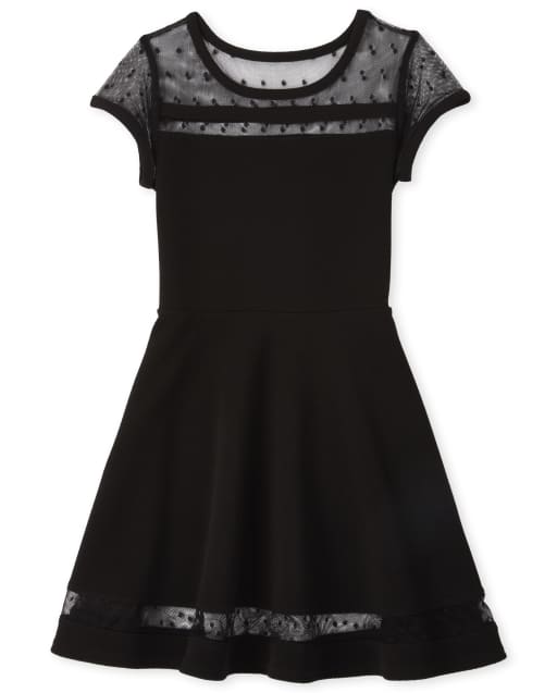 yes to the mesh black skater dress