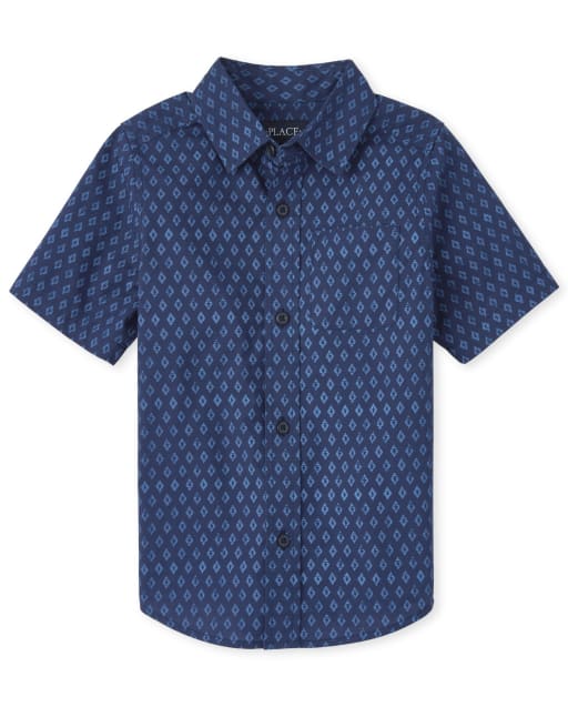 Camisa con botones a juego de popelina Diamond para niños