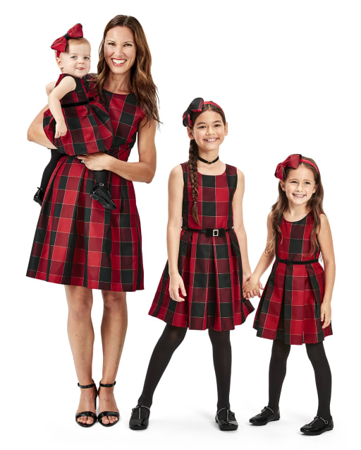 mommy and me plaid dresses