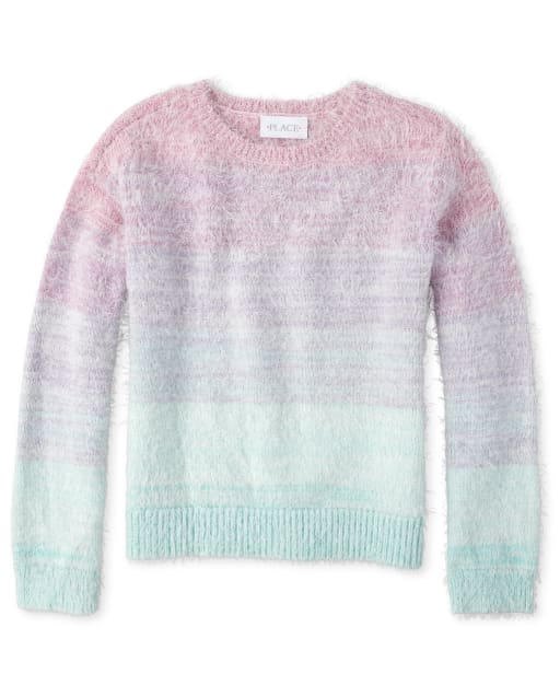 Girls Metallic Ombre Eyelash Sweater