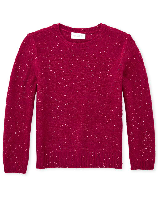 red sequin sweater