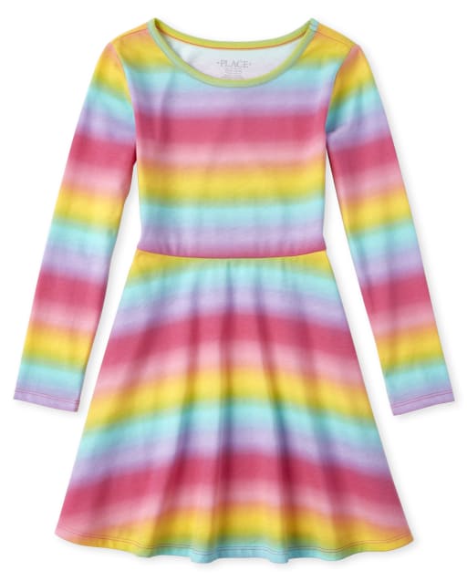 rainbow skater dress