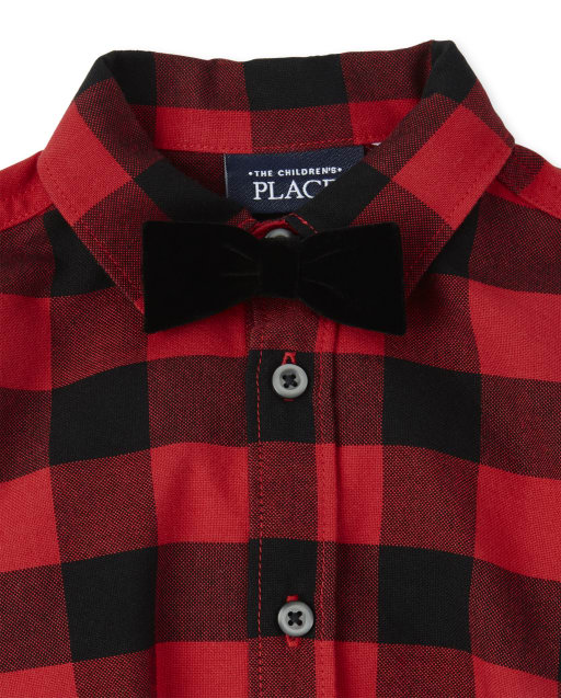 buffalo plaid baby boy outfit