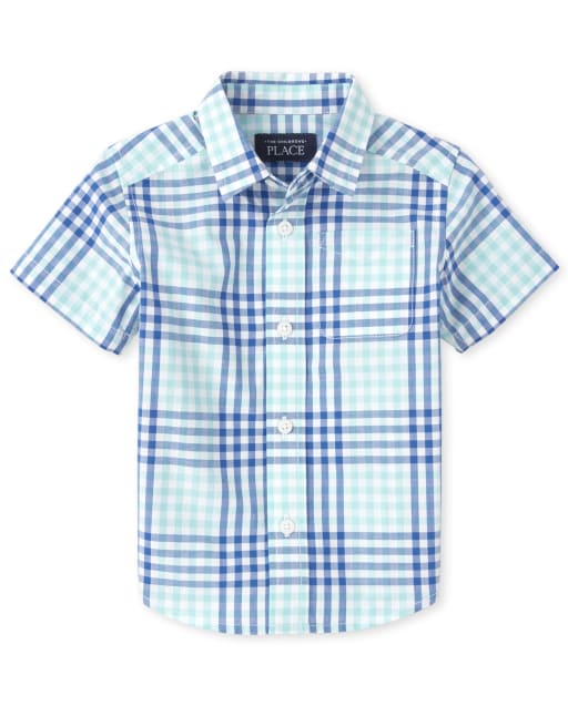 Baby And Toddler Boys Plaid Poplin Matching Button Down Shirt