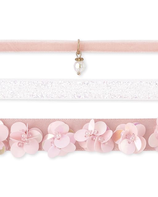 Girls Christmas Flower Cat Ears Headband Choker Necklaces Earrings And Ring 8 Piece Set