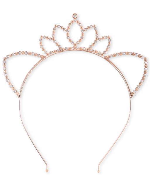 Bandeau en métal avec oreilles de chat avec diadème Rhinestud pour filles