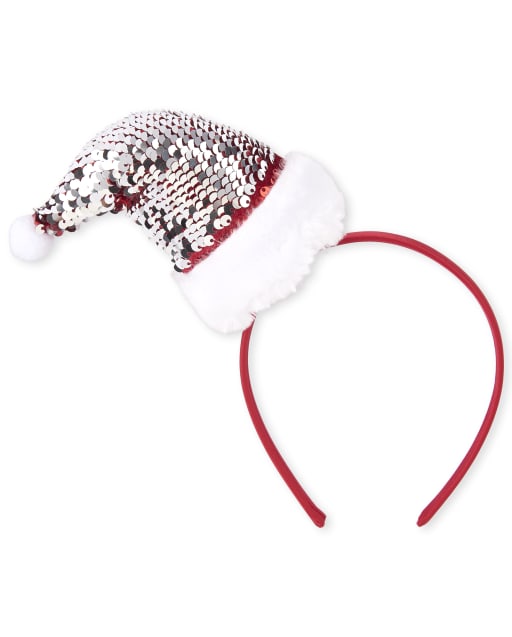 Girls Flip Sequin Santa Hat Headband