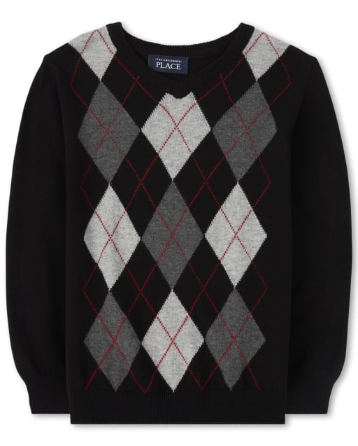 boys black crew neck sweater