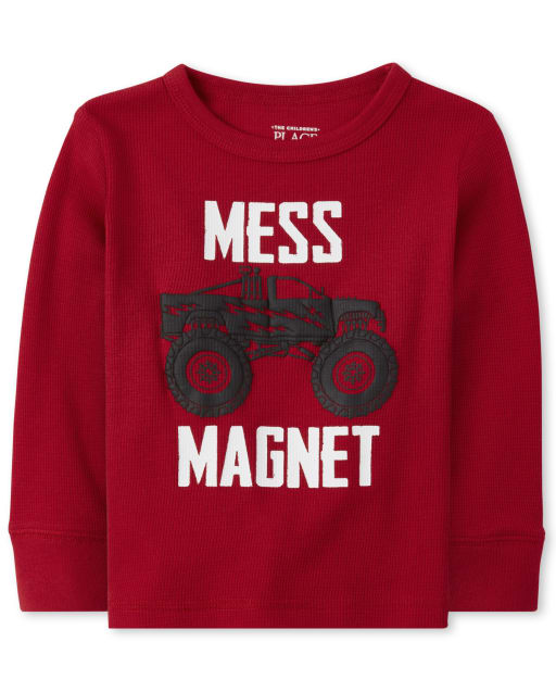 Baby And Toddler Boys Puff Print Thermal Top
