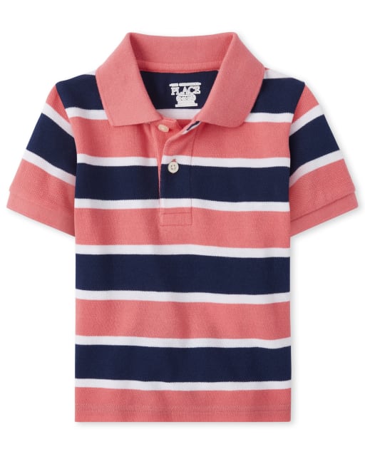 The Childrens Place Boys Short Sleeve Stripe Polos