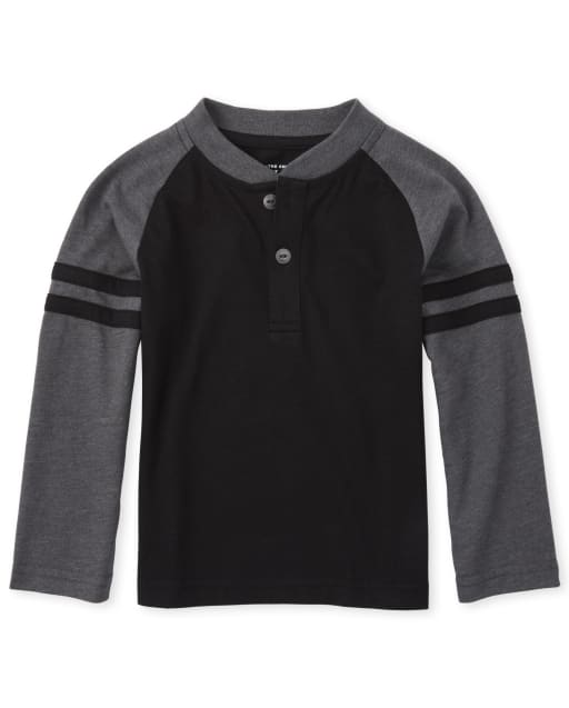 Baby And Toddler Boys Striped Arm Henley Top