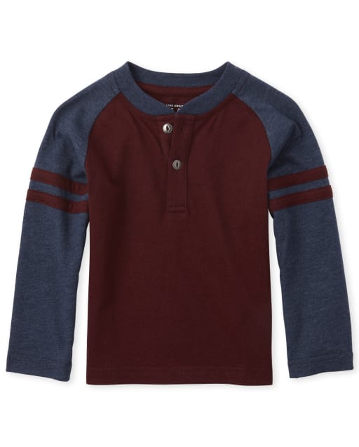 Baby And Toddler Boys Striped Arm Henley Top