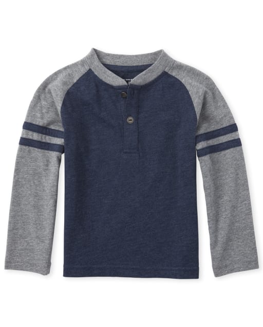 Baby And Toddler Boys Striped Arm Henley Top