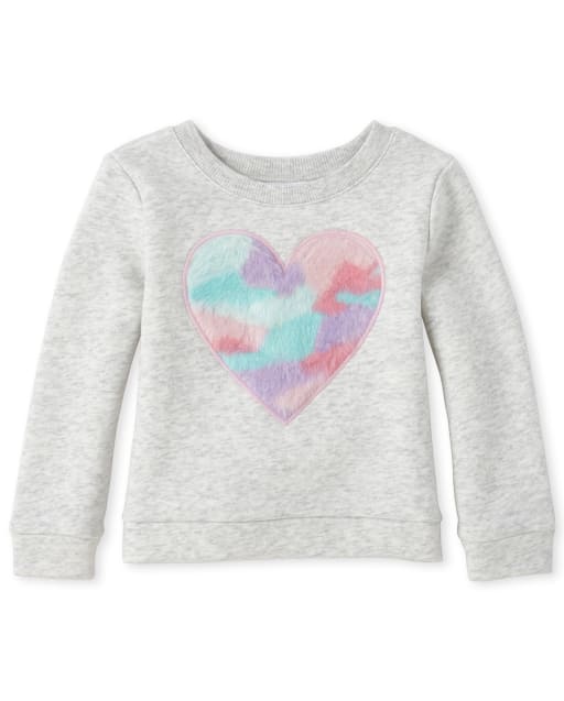 Baby And Toddler Girls Active Faux Fur French Terry Sweatshirt