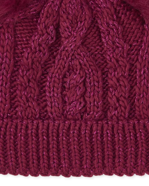 The Childrens Place Girls Toddler Love Pom Beanie and Mittens Set