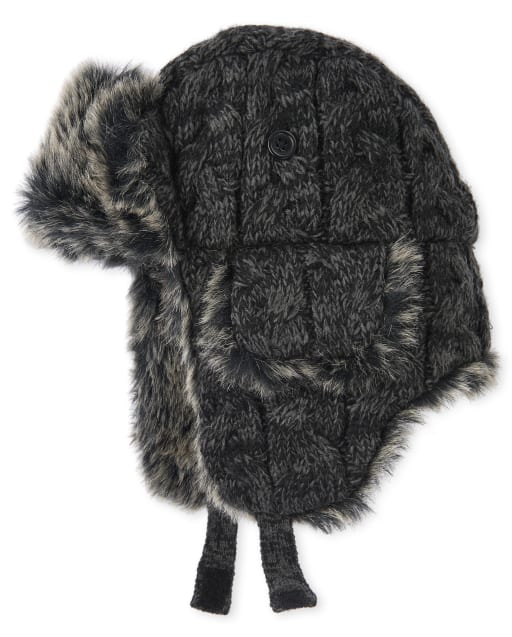 boys black trapper hat