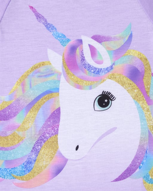 Girls Long Sleeve Unicorn And Star Pajamas