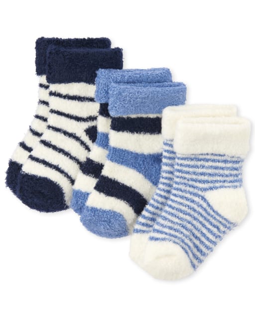 Baby Boys Striped Cozy Socks 3-Pack