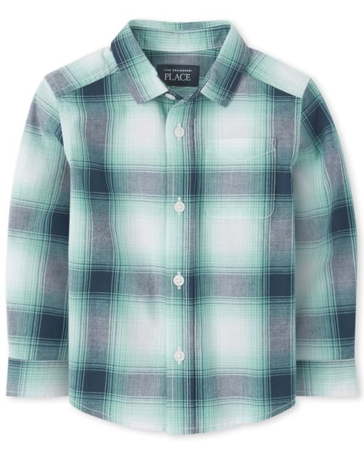 Baby And Toddler Boys Plaid Poplin Matching Button Down Shirt