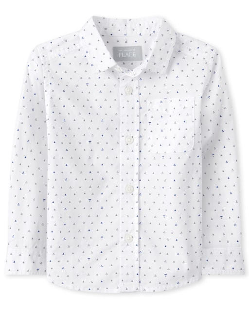 Baby And Toddler Boys Triangle Poplin Matching Button Down Shirt