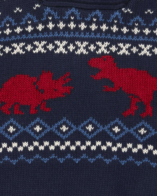 dinosaur fair isle sweater