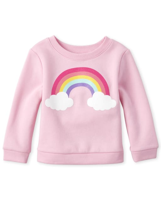 Sudadera de felpa francesa con purpurina para bebés y niñas pequeñas