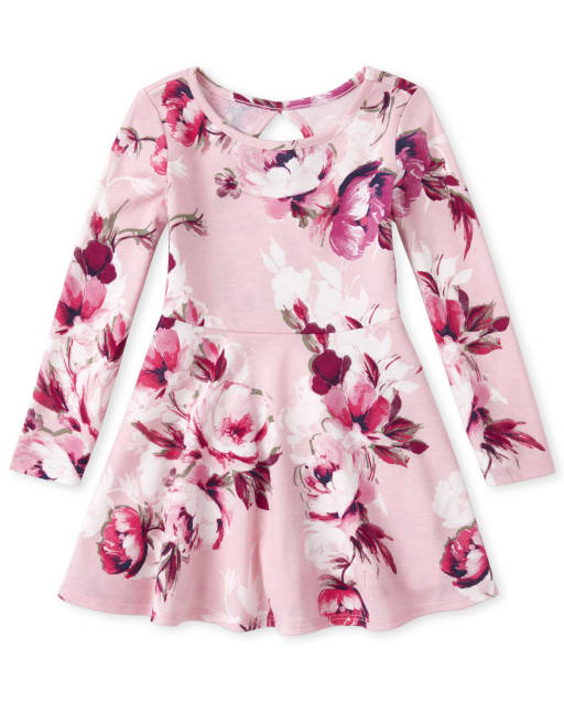 girls long sleeve skater dress
