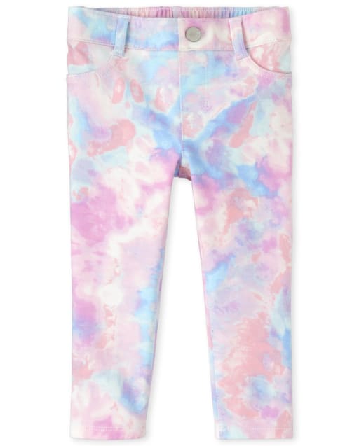 Baby And Toddler Girls Tie Dye French Terry Pull On Jeggings