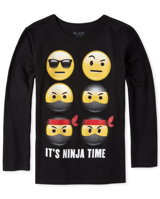 Camiseta con gráfico Ninja Emoji para niños