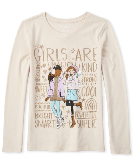 Girls Glitter Winter Girls Graphic Tee