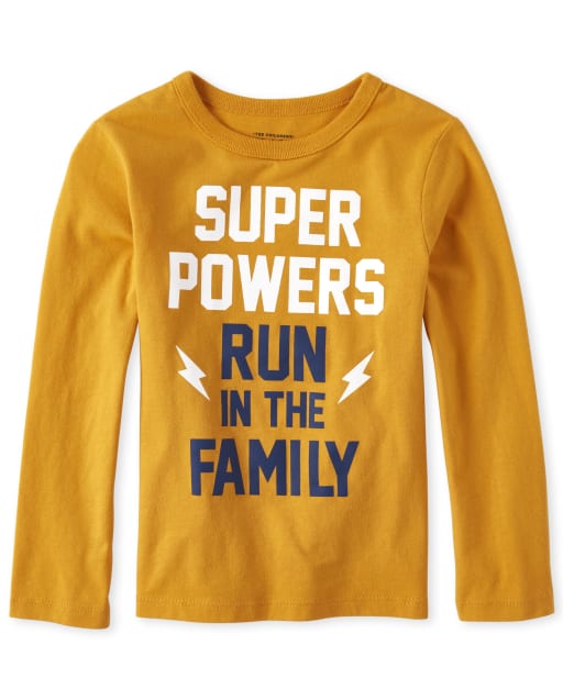 Baby And Toddler Boys Super Power Family Graphic Tee