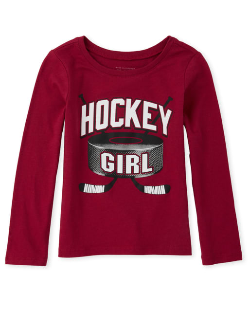 T-shirt graphique de hockey familial assorti pour bébés et petites filles