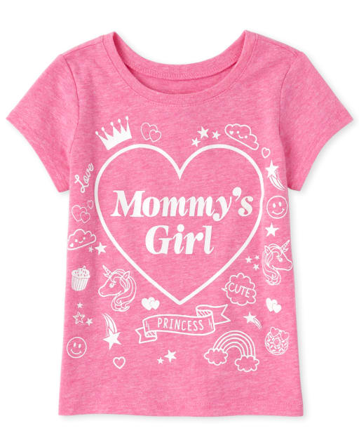 Baby And Toddler Girls Short Sleeve Glitter Mommy S Girl Graphic Tee