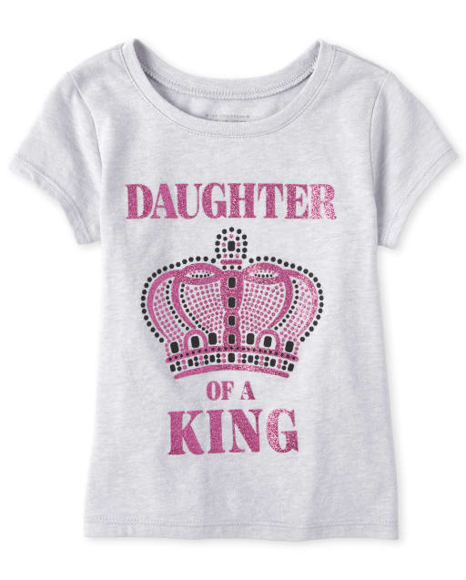 Baby And Toddler Girls Glitter Daughter Graphic Tee