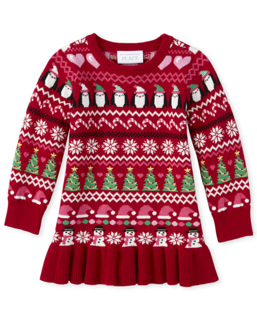 toddler red sweater dress