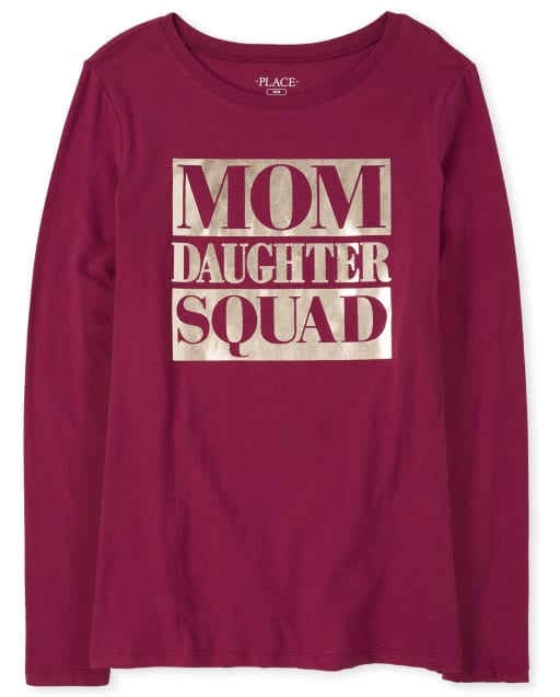 Womens Matching Family Foil Squad Graphic Tee