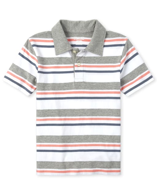 Boys Striped Jersey Polo