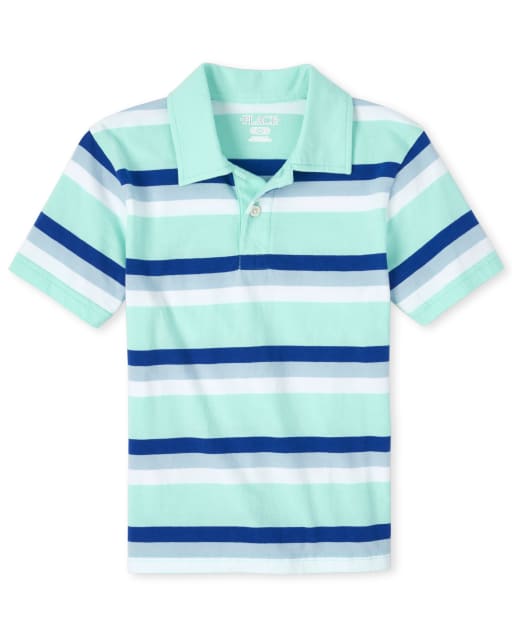 Boys Striped Jersey Polo