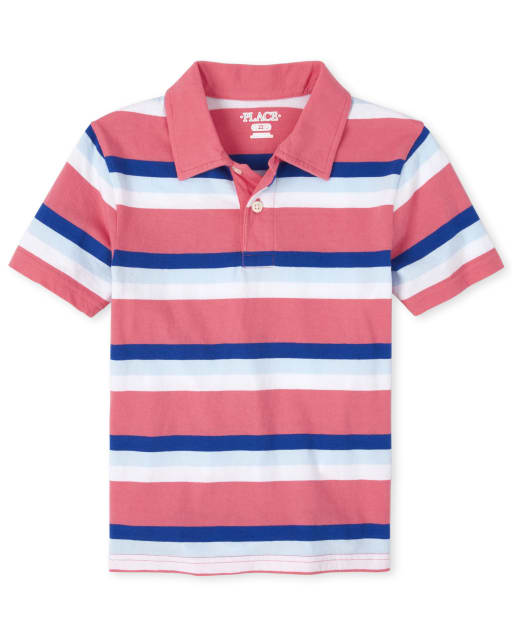 Boys Striped Jersey Polo