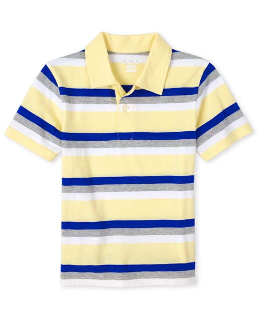 Boys Striped Jersey Polo