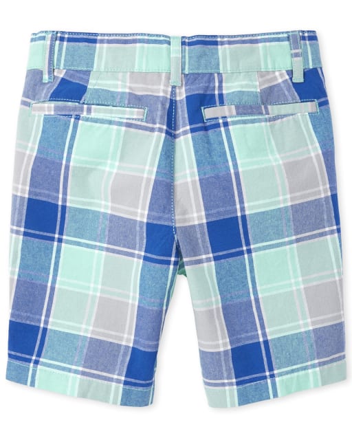 plaid chino shorts