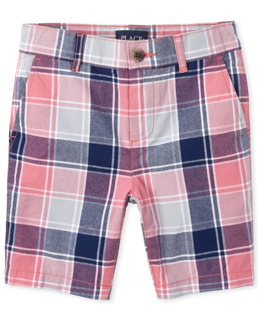 plaid chino shorts