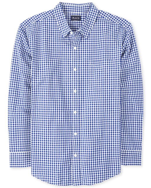Mens Dad And Me Gingham Poplin Matching Button Up Shirt