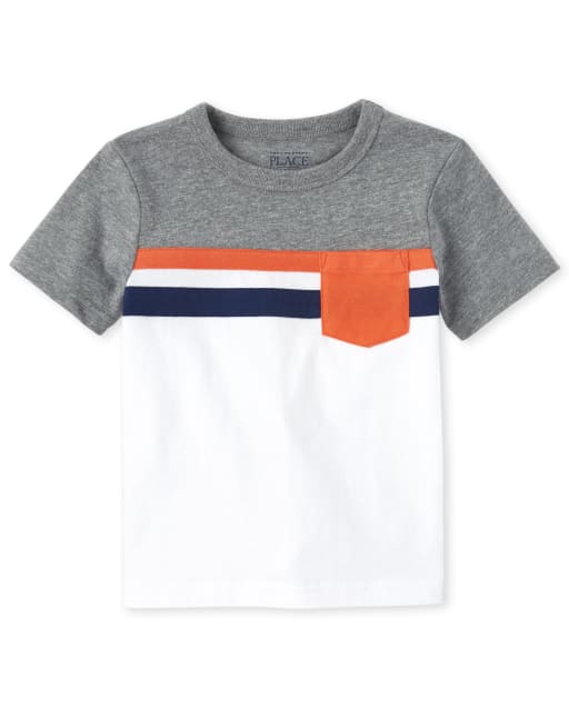 Boys Mix And Match Striped Pocket Top