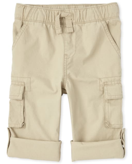 Pantalones cargo enrollables sin cierres para bebés y niños pequeños