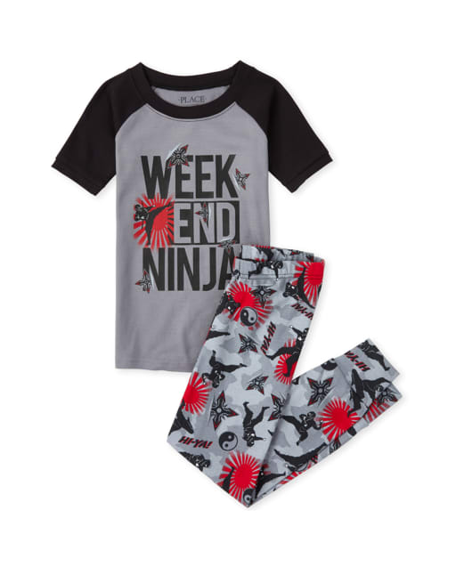 Pyjama en coton coupe ajustée Ninja Weekend pour garçons