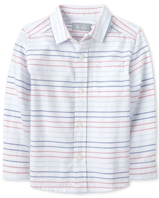 Baby And Toddler Boys Striped Oxford Button Down Shirt