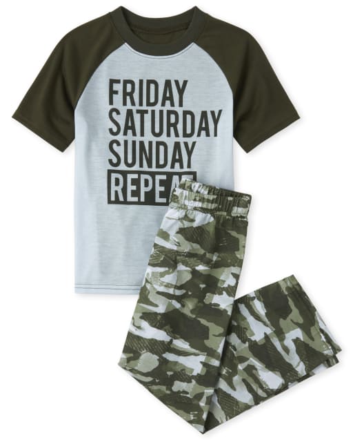 Pijama de camuflaje de fin de semana para niño