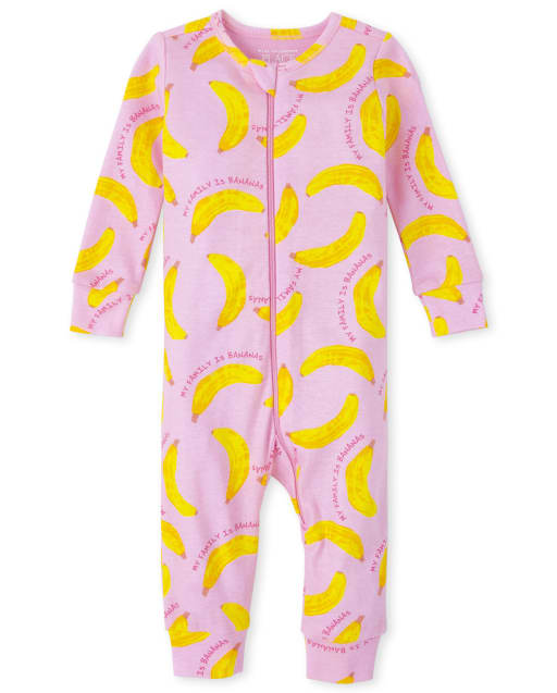 Baby And Toddler Girls Long Sleeve My Family Is Bananas Snug Fit