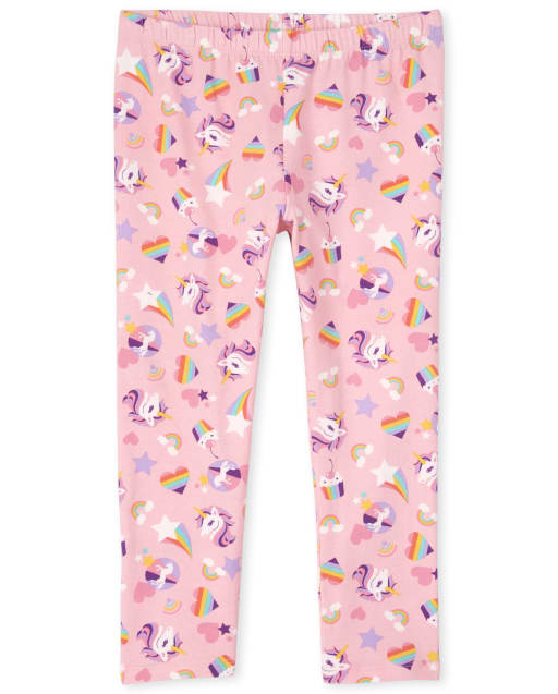 Girls Rainbow Unicorn Capri Leggings